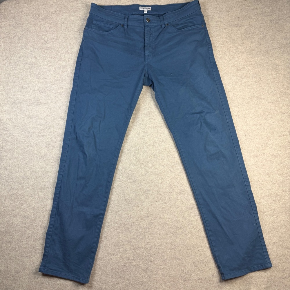 Peter Millar Mens Blue 5-Pocket Straight Leg Pants 34x32 Cotton Stretch